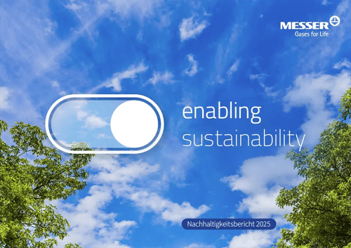 Cover 2025 sustainability report Messer enabling sustainability